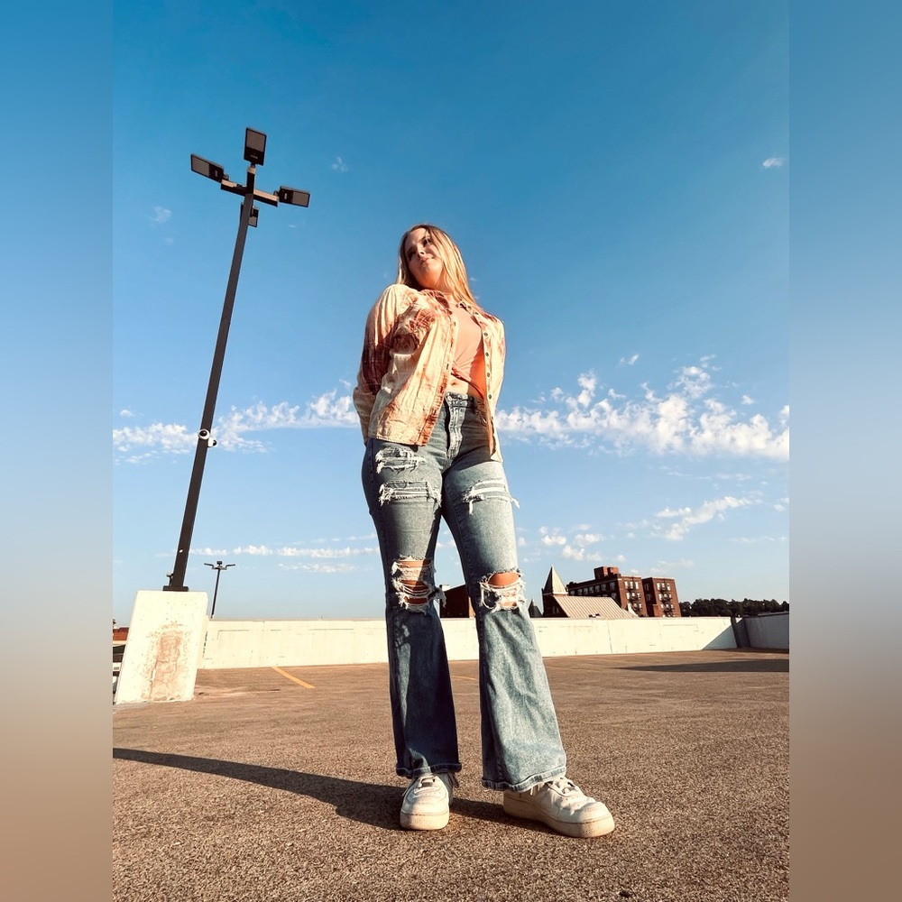 Women’s Westport XL petite bleach dyed flannel